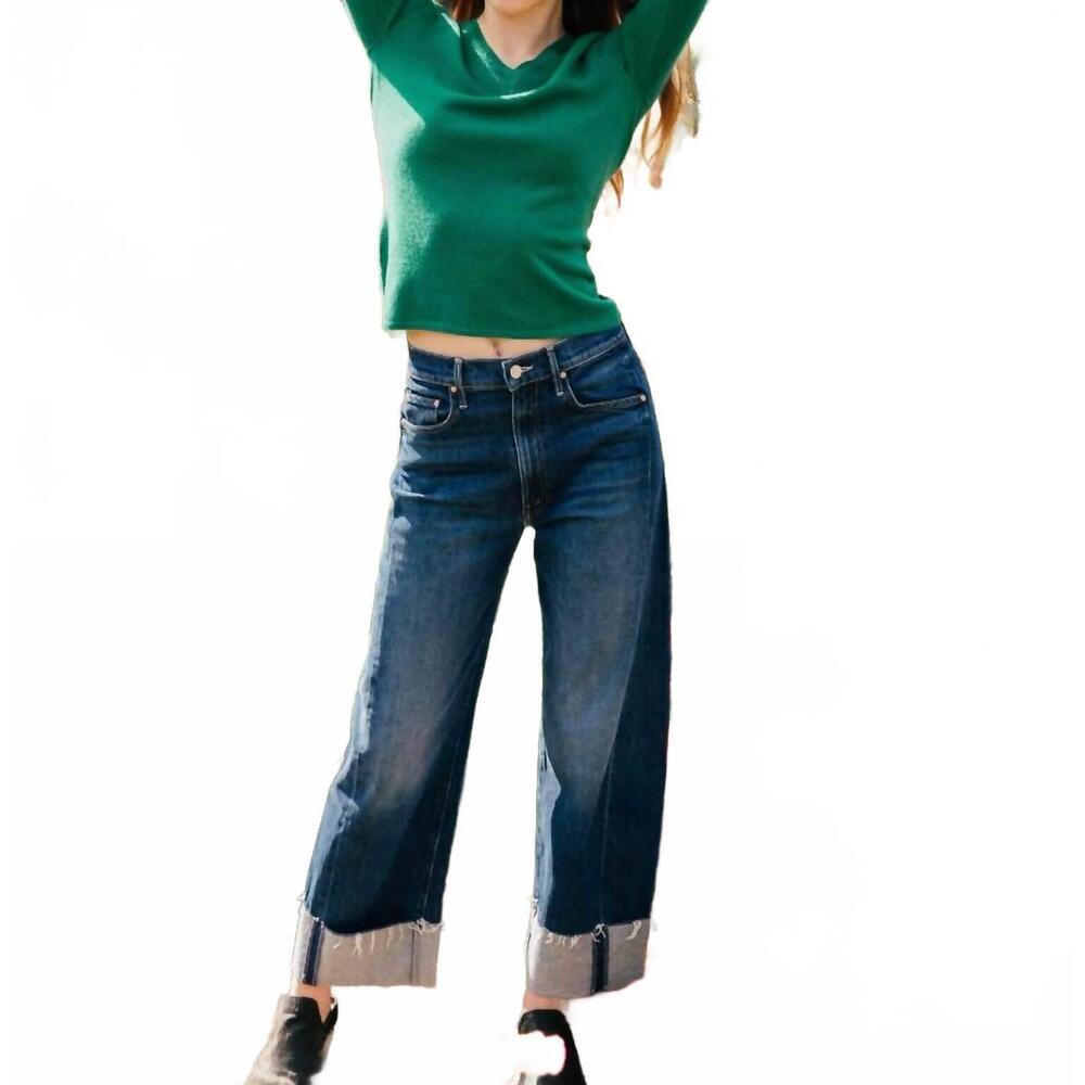 NEW ESTHEME olivia cashmere fitted v-neck sweater in billard